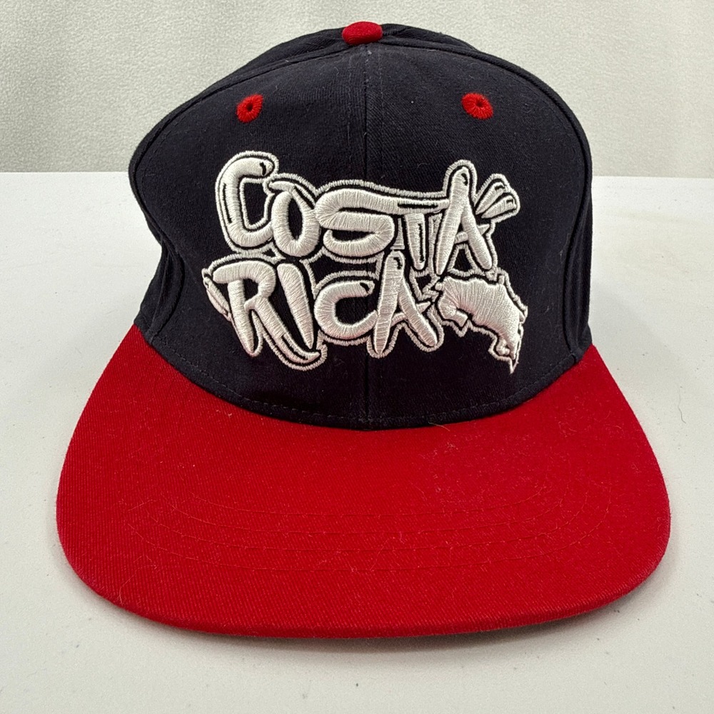Morpho Costa Rica Hat Mens OSFA Black Red Pura Vida Snapback Cap
